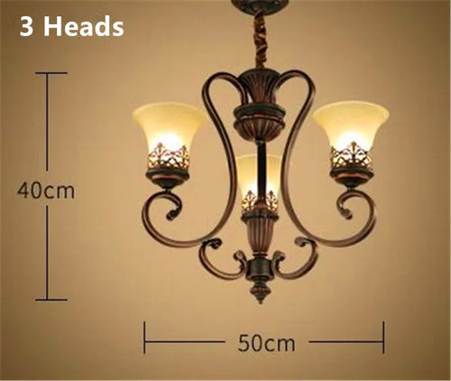 lustre en métal vintage style européen rétro pour éclairage intérieur