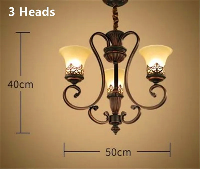lustre en métal vintage style européen rétro pour éclairage intérieur