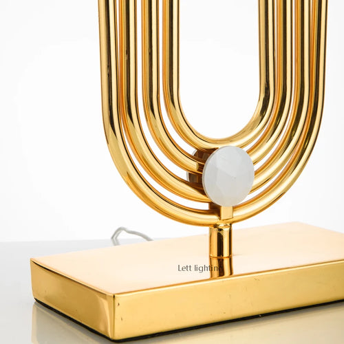 lampe à poser postmoderne en titane brossé pour décoration intérieure - vue 6 sur 7