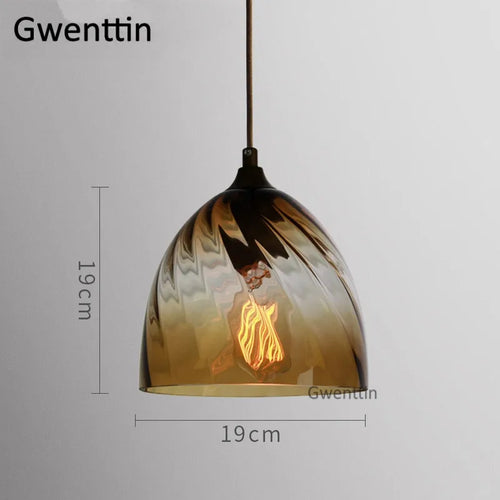 suspension moderne en verre teinté pour décoration intérieure