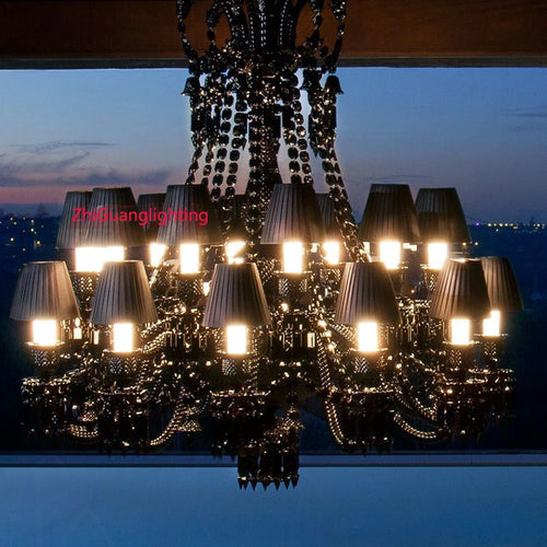 lustre en cristal noir pour un éclairage luxueux et élégant - vue 7 sur 21