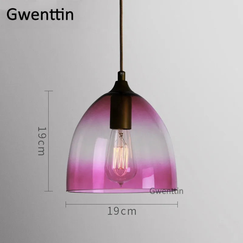 suspension moderne en verre teinté pour décoration intérieure - vue 10 sur 22