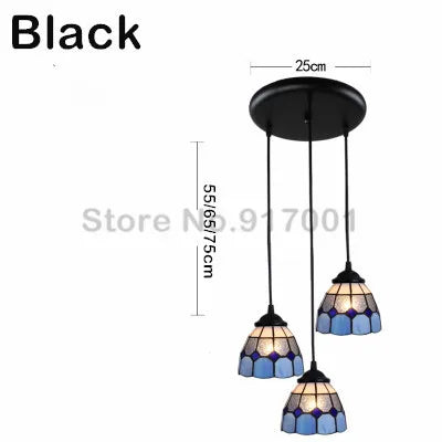 3 Heads Colorful Glass LED Pendant Lamps Light,Bedroom Suspension Hanging Ceiling Lamp - vue 21 sur 30
