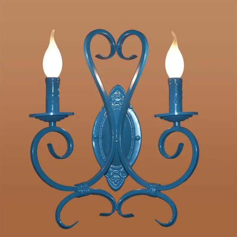 applique murale antique en métal avec miroir décoratif - vue 4 sur 12