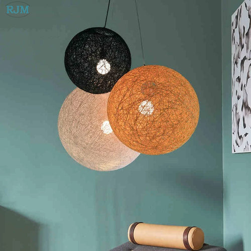 Suspension LED boule chanvre - vue 4 sur 6