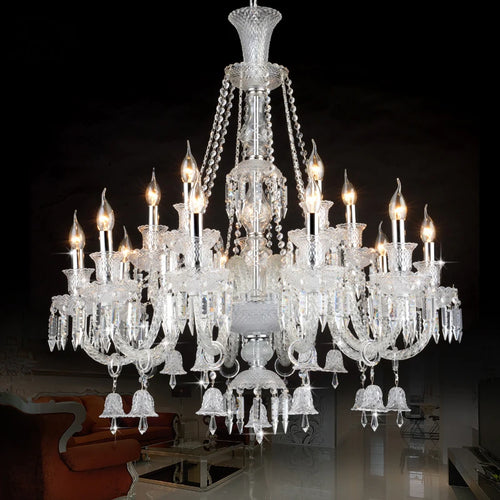 lustre en cristal moderne avec éclairage led design élégant - vue 2 sur 14
