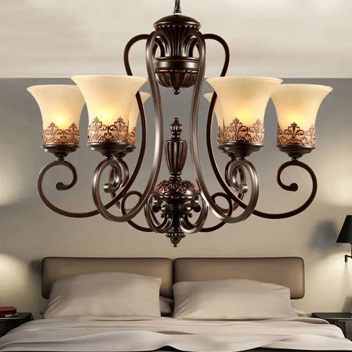 lustre luxueux 6 bras style européen pour décoration élégante - vue 3 sur 16
