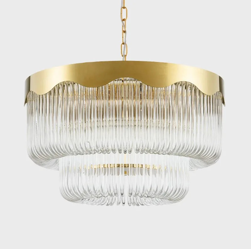 lustre suspendu moderne en verre cristal design élégant - vue 3 sur 6