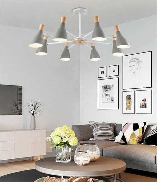 lustre moderne en bois massif pour chambre d enfant - vue 6 sur 6