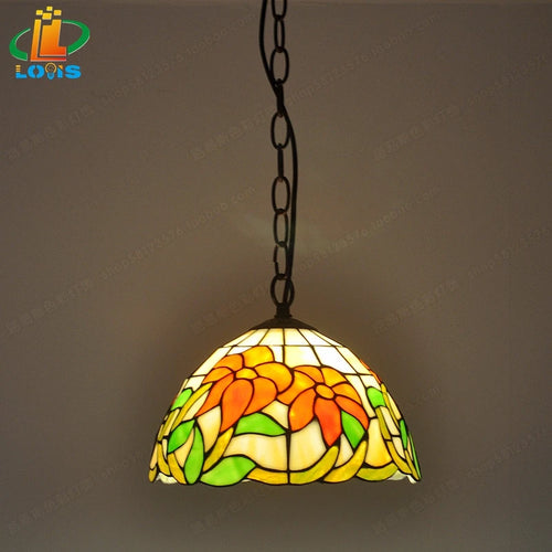 lustre en bégonia américain style tiffany pour décoration intérieure - vue 2 sur 10