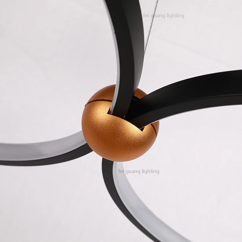 suspension circulaire design à trois lumières en led - vue 9 sur 9