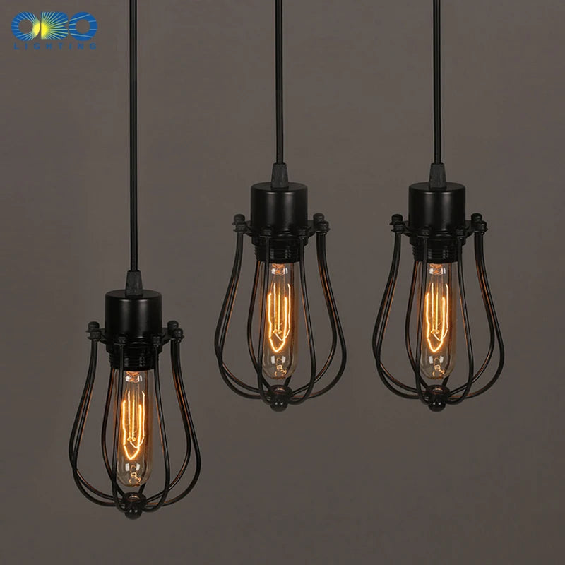suspension vintage en métal noir pour éclairage intérieur - vue 3 sur 6