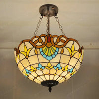 lustre baroque en verre coloré pour éclairage élégant