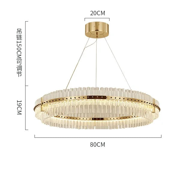 lustre suspendu en cristal moderne à rayures créatives - vue 5 sur 5
