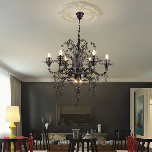 suspension en alliage post-moderne baroque design lumineux - vue 3 sur 6