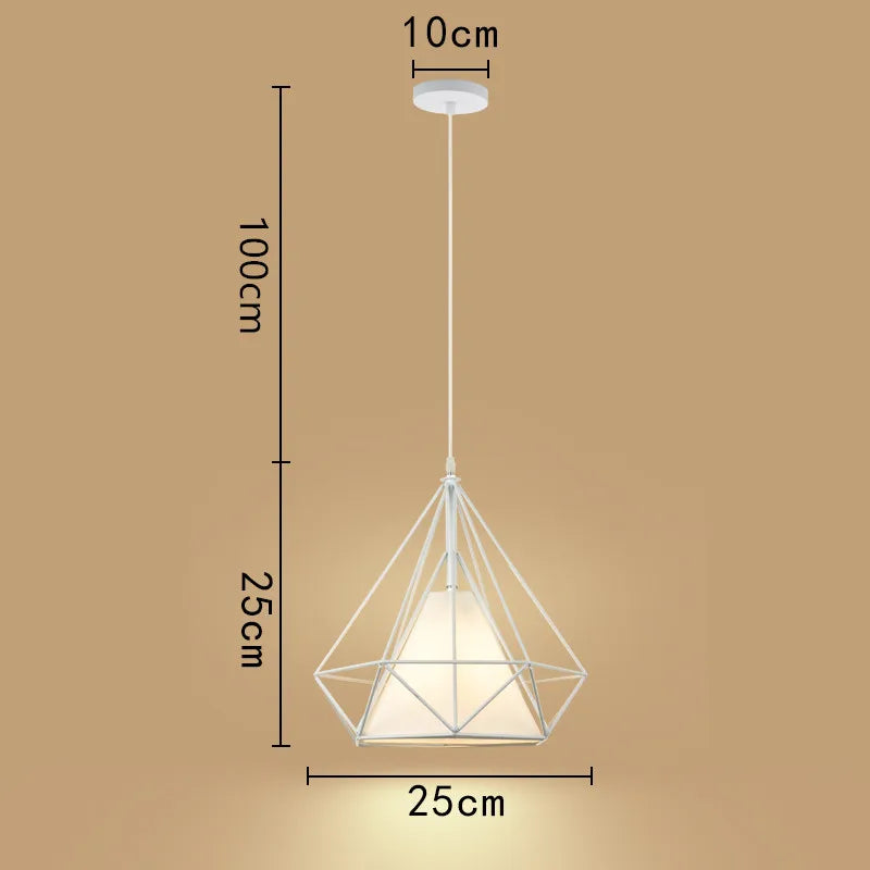 cage à oiseaux suspension lumières rétro minimaliste moderne - vue 6 sur 8