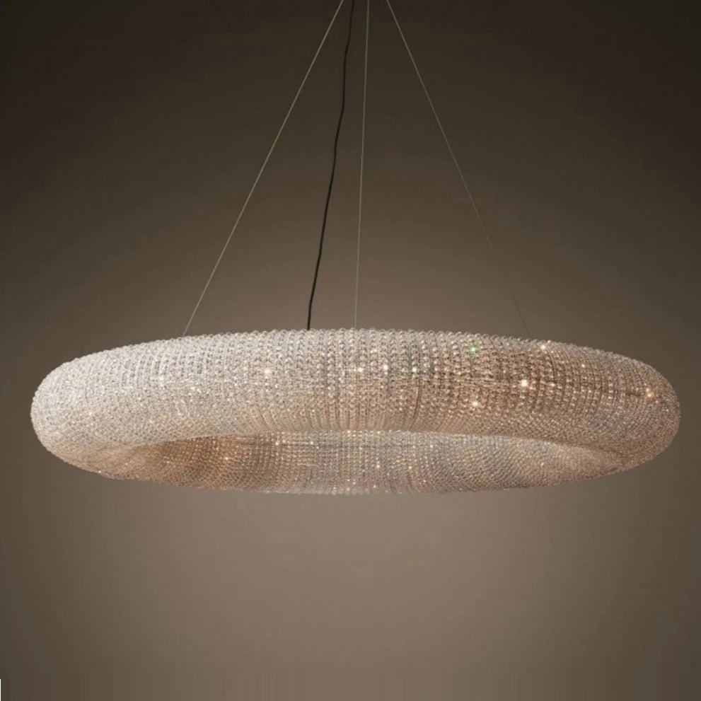 suspension vintage en cristal avec lumière led élégante - vue 3 sur 6