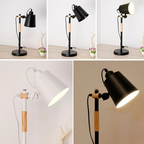 Lampe de bureau en bois métal moderne nordique - vue 4 sur 10