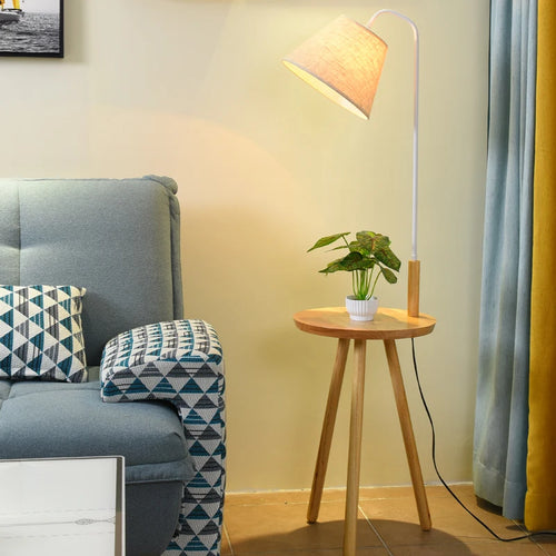 lampadaire en bois massif design moderne pour intérieur élégant - vue 4 sur 12