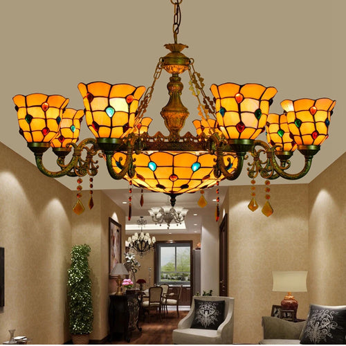 suspension en verre tiffany design élégant pour intérieur moderne - vue 3 sur 6
