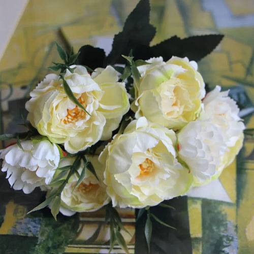 bouquet shabby chic en soie pour mariage et décoration intérieure - vue 12 sur 11