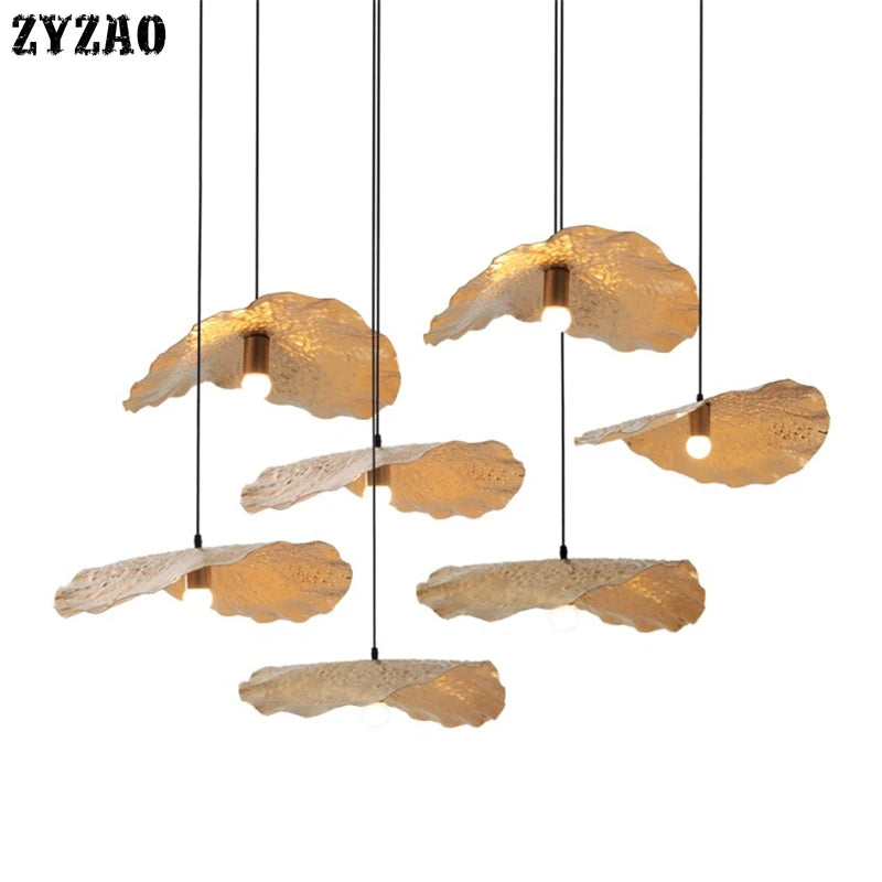 suspension en métal lotus nordique pour décoration intérieure - vue 5 sur 9