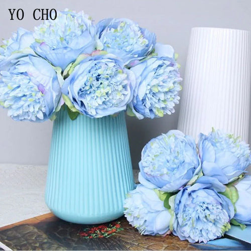 lot de 5 pivoines artificielles pour mariage et décoration intérieure - vue 3 sur 18