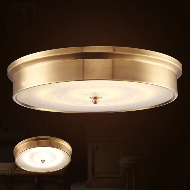 plafonnier led cuivre style vintage campagnard européen - vue 4 sur 6