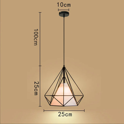suspension cage à oiseaux minimaliste métal noir led