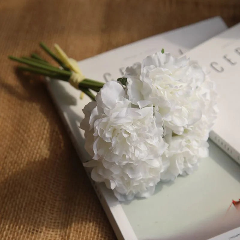 fleurs artificielles hortensias soie pour mariage décoration élégante - vue 5 sur 12