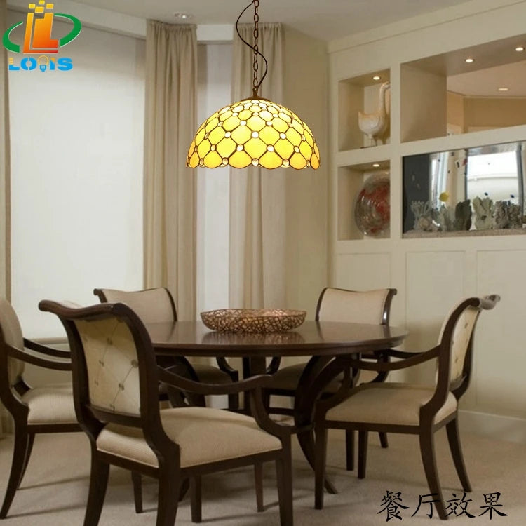 lustre en perles de cristal rétro pour éclairage élégant - vue 2 sur 5