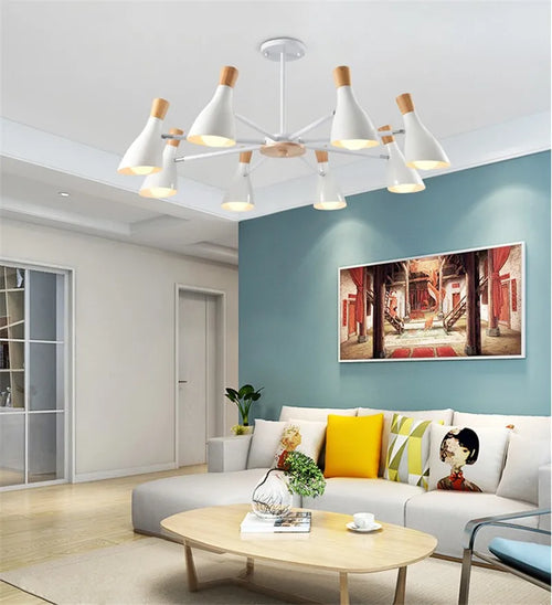 lustre moderne en bois massif pour chambre d enfant - vue 5 sur 6