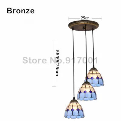 3 Heads Colorful Glass LED Pendant Lamps Light,Bedroom Suspension Hanging Ceiling Lamp - vue 25 sur 30