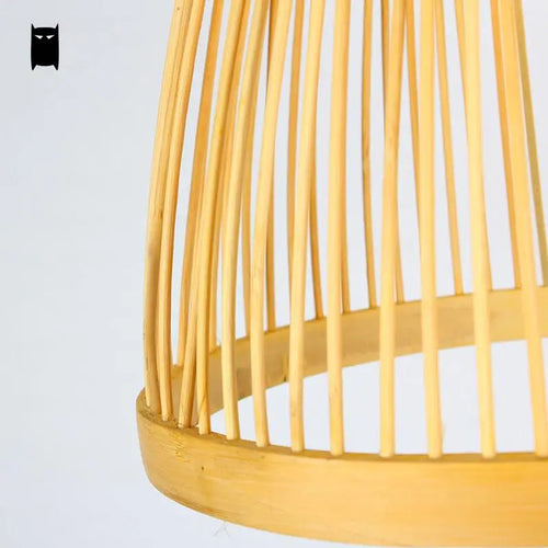Bambou osier rotin Cage Suspension Luminaire asiatique chinois créatif Style japonais lampe Suspension Luminaire Sushi Restaurant - vue 6 sur 5