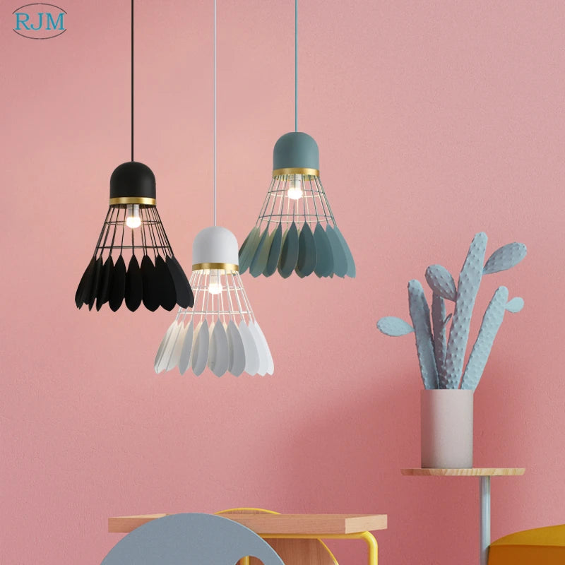 lampes suspendues modernes en fer nordiques pour éclairage led - vue 3 sur 10