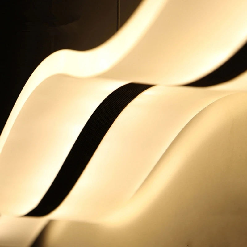 suspension moderne acrylique design vague gzmj led luminaire - vue 7 sur 7