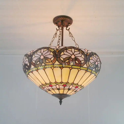 lustre antique style tiffany pour éclairage intérieur et extérieur - vue 5 sur 8