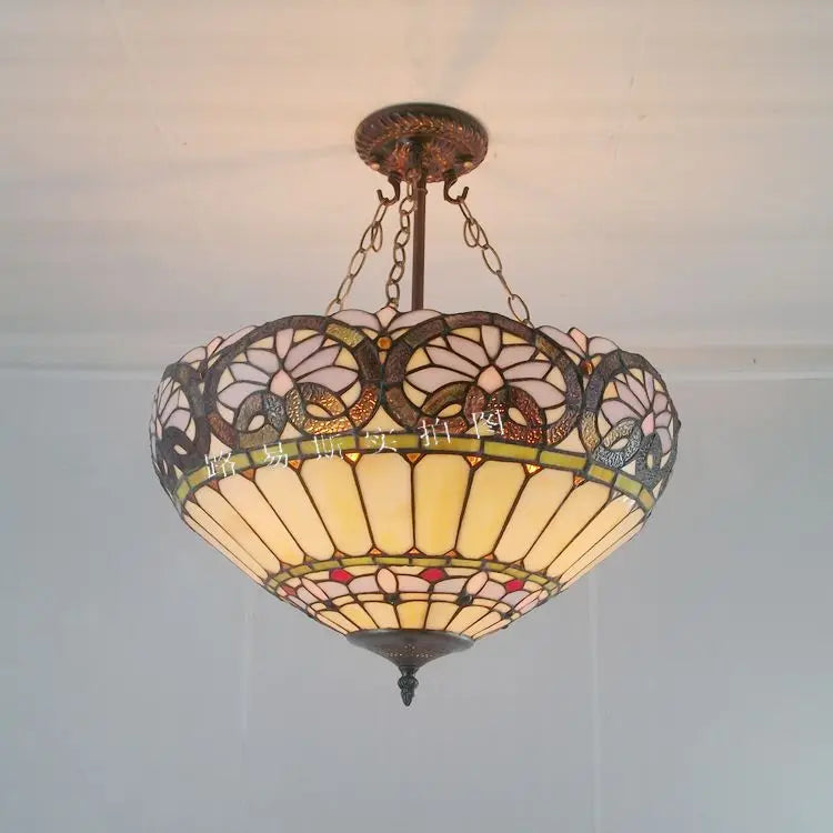 lustre antique style tiffany pour éclairage intérieur et extérieur - vue 4 sur 8
