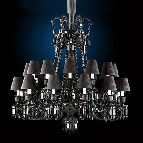 lustre en cristal noir pour un éclairage luxueux et élégant - vue 3 sur 21