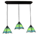 Pink, Blue, Green 3 Associations Rectangular Chandelier Modern European Glass Tiffany Lamp Table Stylish Mediterranean Bar