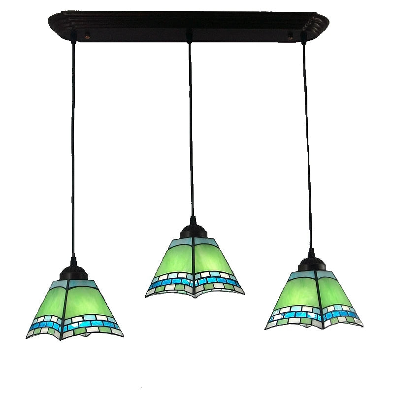 Pink, Blue, Green 3 Associations Rectangular Chandelier Modern European Glass Tiffany Lamp Table Stylish Mediterranean Bar - vue 5 sur 8