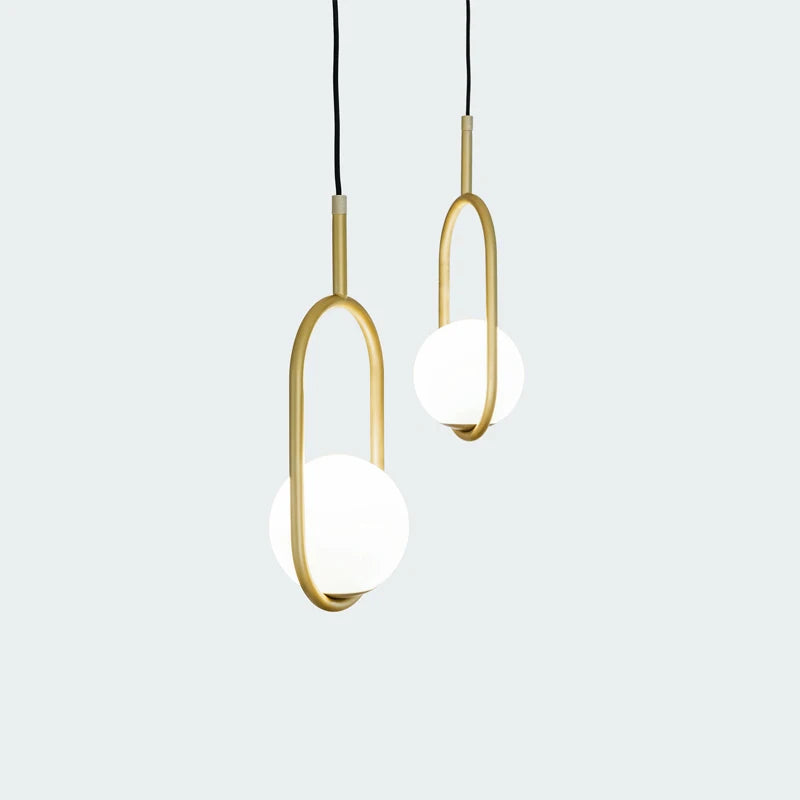 suspension vintage industrielles avec boule de verre - vue 4 sur 8