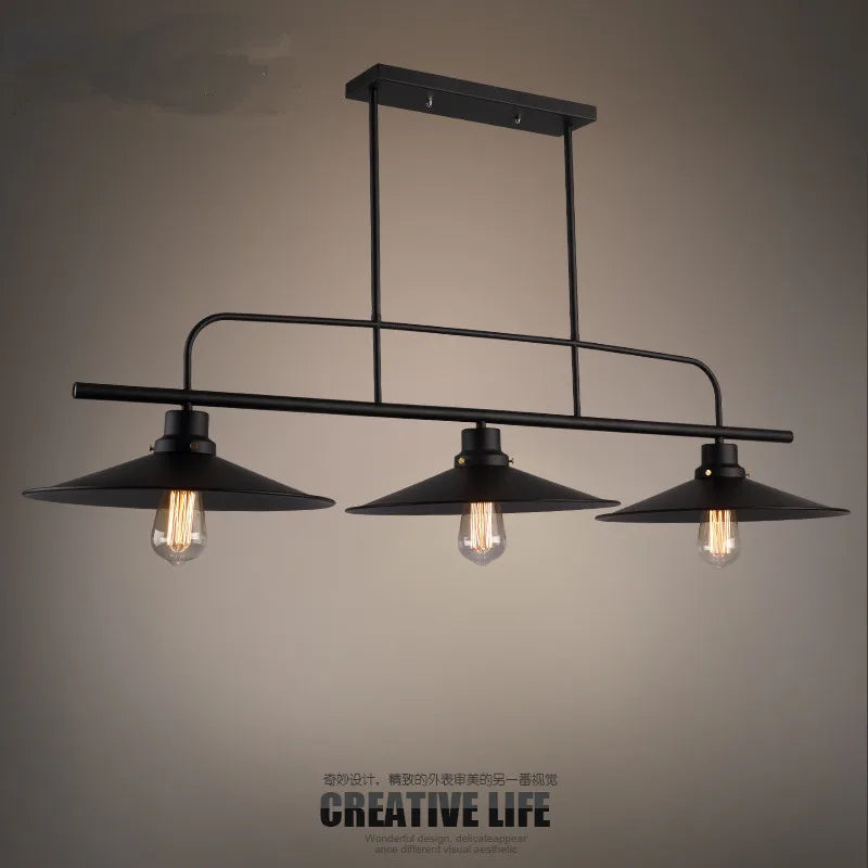 lustre rétro en fer style industriel pour décoration créative - vue 4 sur 4
