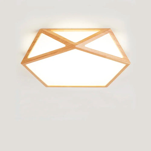 plafonnier led en bois créatif pour éclairage général - vue 3 sur 6