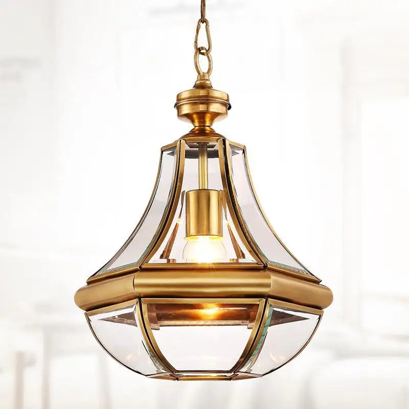 lustre en cuivre antique pour éclairage intérieur et extérieur - vue 3 sur 8