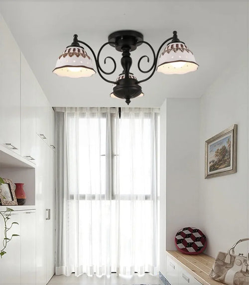 plafonnier moderne en céramique et métal noir design élégant - vue 5 sur 13