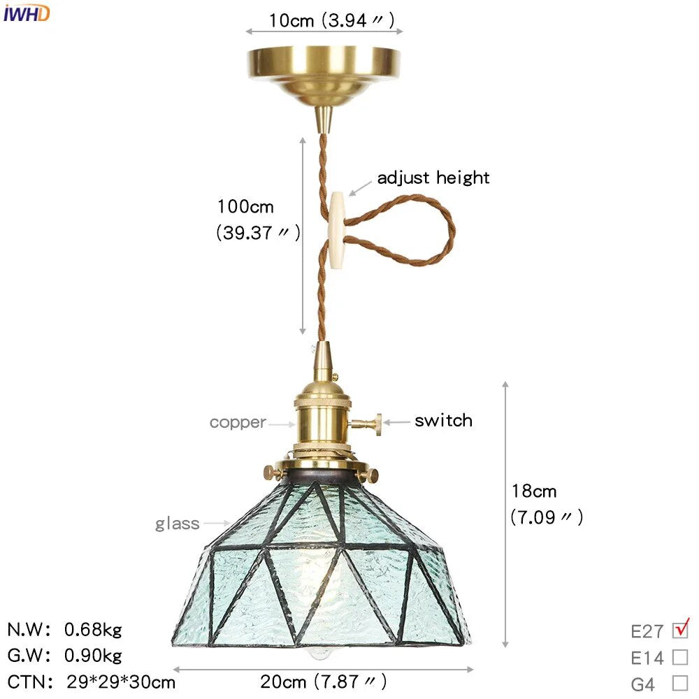 suspension led moderne nordique maison cuivre verre - vue 16 sur 17