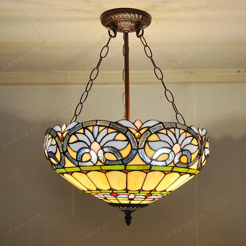 lustre antique style tiffany pour éclairage intérieur et extérieur - vue 2 sur 8