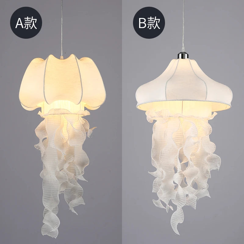 suspension en soie forme méduse style nordique décoratif - vue 4 sur 7