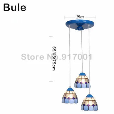3 Heads Colorful Glass LED Pendant Lamps Light,Bedroom Suspension Hanging Ceiling Lamp - vue 23 sur 30